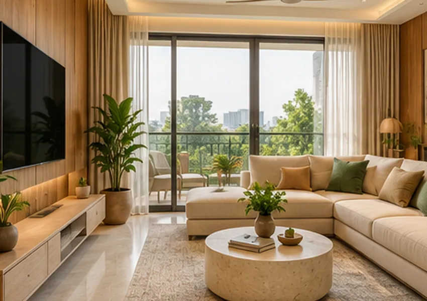 Earthy Contemporary interior design concept, Living Room