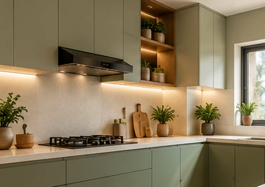 Elegant Open Kitchen interior design concept, Kitchen