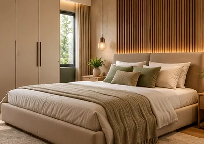 Minimal Restful Bedroom interior design concept, Bedroom