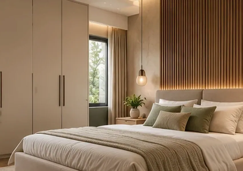 Minimalist Family Bedroom interior design concept, Bedroom