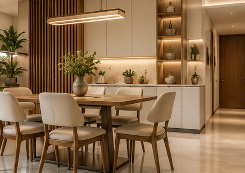 Sculptural Pendant Dining interior design concept, Dining