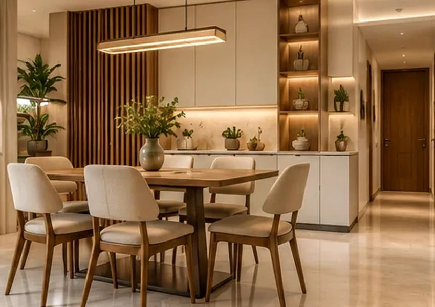 Connected Kitchen Dining interior design concept, Dining
