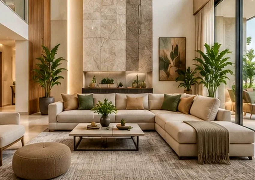 Elegant Open Atrium interior design concept, Villa