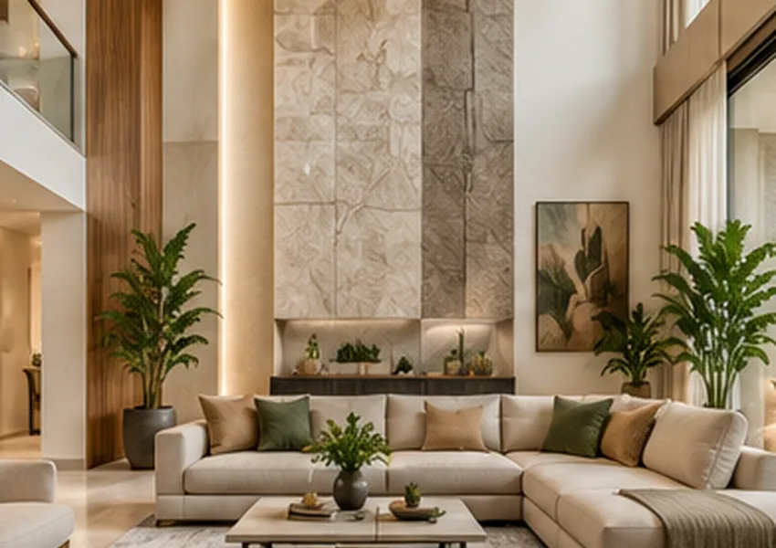 Serene Villa Interior interior design concept, Villa