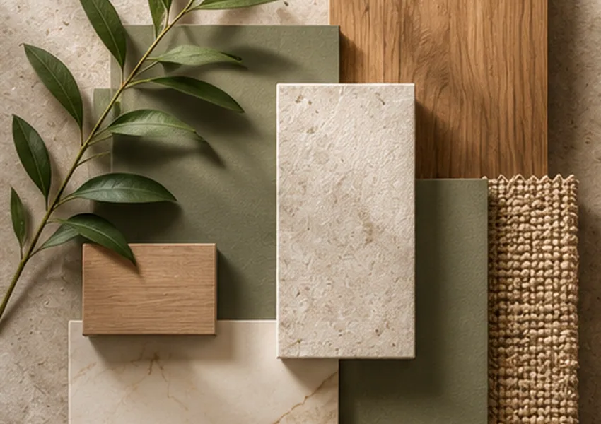 Walnut Veneer Detail interior design concept, Materials