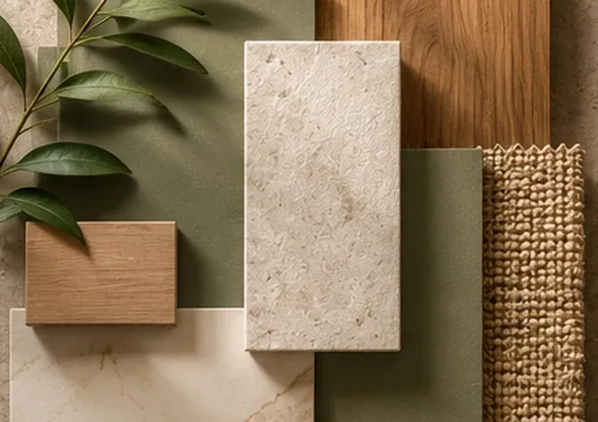 Stone & Wood Selection interior design concept, Materials