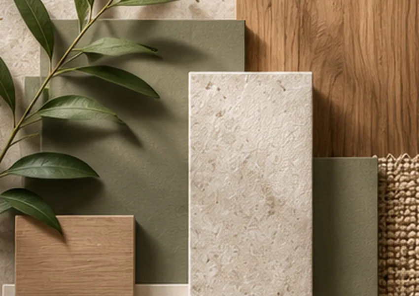 Warm Material Library interior design concept, Materials
